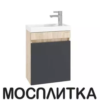 Тумба с раковиной Onika Милтон 45 см 104511 серый матовый / дуб сонома