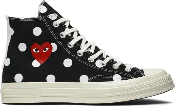 Кроссовки Converse Comme des Garons x Chuck Taylor All Star 70 Hi Black Polka Dot, черный