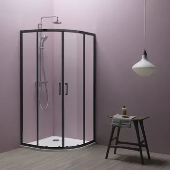Душевой уголок Kolpa San Eco Quat 90х90 черный стекло прозрачное