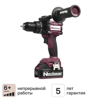 Дрель-шуруповерт аккумуляторная ударная бесщеточная Neolaser NCDB-170, 20 В Li-ion 2x4 Ач