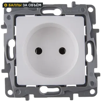 Розетка без заземления - Legrand Etika - без шторок 16А 250В винтовые зажимы - белый