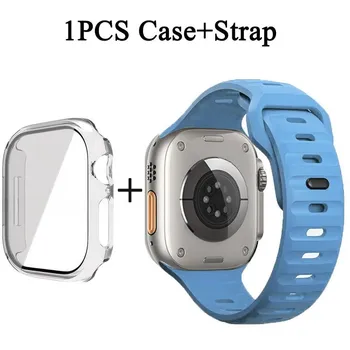 Ремешок для часов + чехол для Apple Watch10 Series 42 мм 46 мм Защитный чехол для Apple IWatch Ultra 10 Универсальный чехол 42/46 мм Ремешок Series10 46mm чёрный