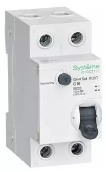 Автомат дифференциальный Systeme Electric C9D51616 City9 Set 1P+N С 16А 4.5kA 10мА Тип-A 230В