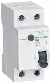 Автомат дифференциальный Systeme Electric C9D51620 City9 Set 1P+N С 20А 4.5kA 10мА Тип-A 230В