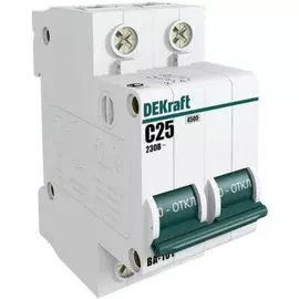 Автоматический выключатель DEKraft 11014DEK ВА-101 - 2P, тип хар-ки B, 2 А, 230 В AC, 4.5кА