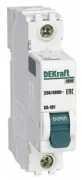 Автоматический выключатель DEKraft 11100DEK 1Р 6А х-ка D ВА-101 4,5кА