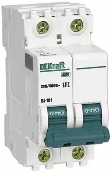 Автоматический выключатель DEKraft 11115DEK ВА-101 2Р 20А (D) 4,5кА