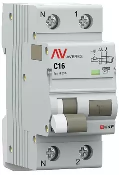 Автомат дифференциальный EKF rcbo10-1pn-16C-30-ac-av DVA-10 1P+N 16А (C) 30мА (AC) 10кА AVERES