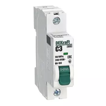 Автоматический выключатель DEKraft 12266DEK 1Р 3А х-ка C ВА-103 6кА