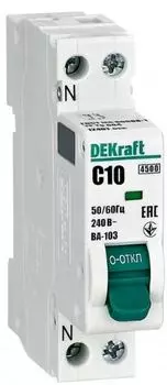 Автоматический выключатель DEKraft 12401DEK 1+N 10А х-ка C ВА-103 4,5кА