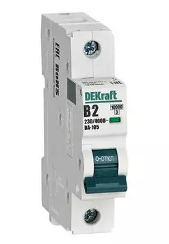 Автоматический выключатель DEKraft 13101DEK 1P 2A х-ка B ВА-105 10кА