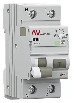 Автомат дифференциальный EKF rcbo6-1pn-16B-10-a-av DVA-6 1P+N 16А (B) 10мА (A) 6кА AVERES