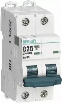 Автоматический выключатель DEKraft 13209DEK ВА-105 2P D кривая 2A 10кА
