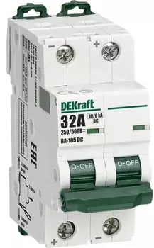 Автоматический выключатель DEKraft 13366DEK ВА-105 2P B кривая 10A 500В DC