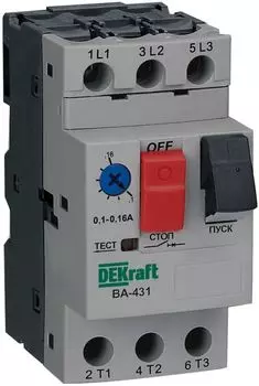 Автоматический выключатель DEKraft 21223DEK защиты двигателя 3P 0,4-0,63A 100кА ВА-431