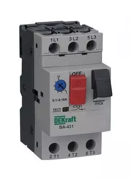 Автоматический выключатель DEKraft 21225DEK защиты двигателя 3P 1,0-1,6A 100кА ВА-431