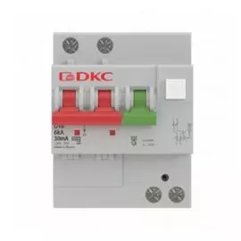 Автоматический выключатель дифф. тока (АВДТ) DKC MDV63-24C50-A 6kA, тип характеристики C, 1P+N, 50A, тип A, 4 модуля, "YON"