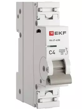 Автоматический выключатель EKF M634104C 1P 4А (C) 4,5kA ВА 47-63N PROxima