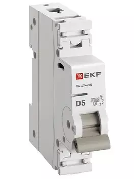 Автоматический выключатель EKF M634105D 1P 5А (D) 4,5kA ВА 47-63N PROxima