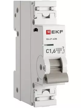 Автоматический выключатель EKF M63411T6C 1P 1,6 А (C) 4,5kA ВА 47-63N PROxima