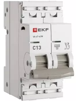 Автоматический выключатель EKF M634213C 2P 13А (C) 4,5kA ВА 47-63N PROxima