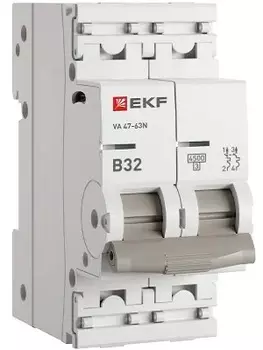 Автоматический выключатель EKF M634232B 2P 32А (В) 4,5kA ВА 47-63N PROxima