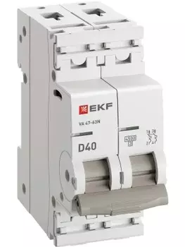 Автоматический выключатель EKF M634240D 2P 40А (D) 4,5kA ВА 47-63N PROxima