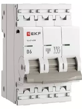 Автоматический выключатель EKF M634306B 3P 6А (В) 4,5kA ВА 47-63N PROxima