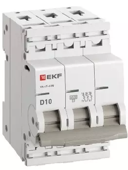 Автоматический выключатель EKF M634310D 3P 10А (D) 4,5kA ВА 47-63N PROxima