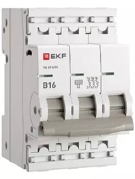 Автоматический выключатель EKF M634316B 3P 16А (В) 4,5kA ВА 47-63N PROxima