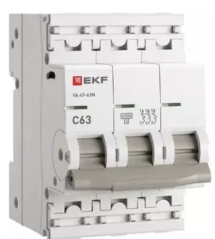 Автоматический выключатель EKF M634363C 3P 63А (C) 4,5kA ВА 47-63N PROxima