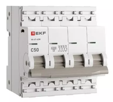 Автоматический выключатель EKF M634450C 4P 50А (C) 4,5kA ВА 47-63N PROxima