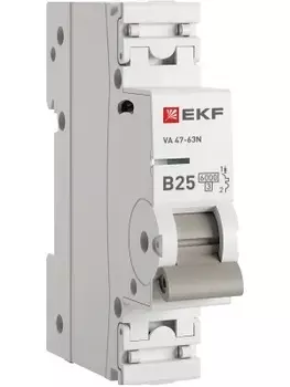 Автоматический выключатель EKF M636125B 1P 25А (B) 6кА ВА 47-63N PROxima
