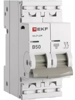 Автоматический выключатель EKF M636250B 2P 50А (B) 6кА ВА 47-63N PROxima