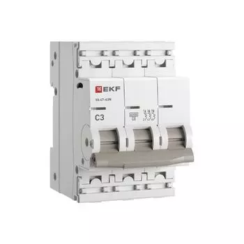 Автоматический выключатель EKF M636303C 3P 3А (C) 6кА ВА 47-63N PROxima