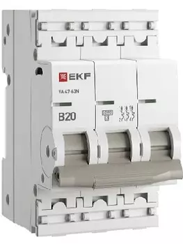 Автоматический выключатель EKF M636320B 3P 20А (B) 6кА ВА 47-63N PROxima