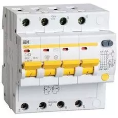Автомат дифференциальный IEK MAD10-4-063-C-300 АД14 4Р 63А 300мА