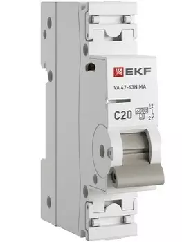 Автоматический выключатель EKF M63MA6120C ВА 47-63N MA 1P 20А (C) 6кА без тепл. расцепит. PROXIMA