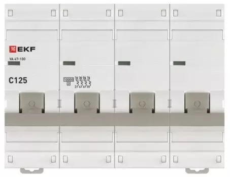 Автоматический выключатель EKF mcb47100-4-125C-pro 4P 125А (C) 10kA ВА 47-100 PROxima