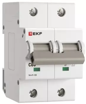 Автоматический выключатель EKF mcb47125-2-80C 2P 80А (C) 15кА ВА 47-125 PROxima