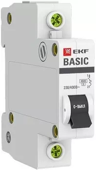 Автоматический выключатель EKF mcb4729-1-06C модульный 1п C 6А 4.5кА ВА 47-29 Basic