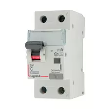 Автоматический выключатель дифф. тока (АВДТ) Legrand 410993 DX 6000 - 10 кА - тип характеристики С, 1П+Н, 230 В~, 16 А, тип AС, 10 мА, 2 модуля