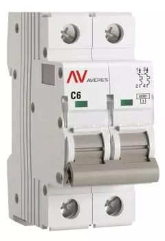 Автоматический выключатель EKF mcb6-2-06C-av AV-6 2P 6A (C) 6kA AVERES