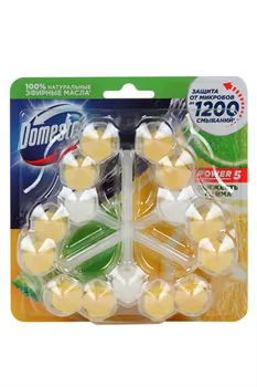 Блок туалет Domestos Свежесть лайма 55 г, 3 шт