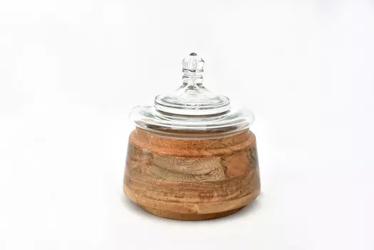 Деревянная шкатулка со стеклянной крышкой (abby décor) коричневый 18 см.