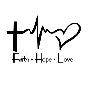 Виниловая наклейка на автомобиль с надписью «Faith Hope Love»