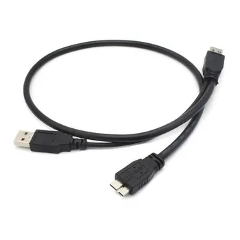 Кабель для мобильного жесткого диска 60 см USB3.0 A «папа» к Micro B, 5 Гбит/с, Y-образная форма, двойное питание, высокоскоростной портативный внешний шнур адаптера для конвектора для жесткого диска чёрный