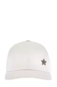Бейсболка из хлопкового вельвета с кристаллами Swarovski