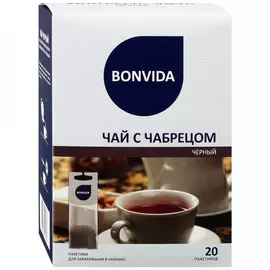 Чай Bonvida черный с чабрецом 20 пакетиков по 5 г