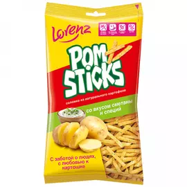 Чипсы Lorenz картофельные Pomsticks соломкой со вкусом сметаны и специй 100 г